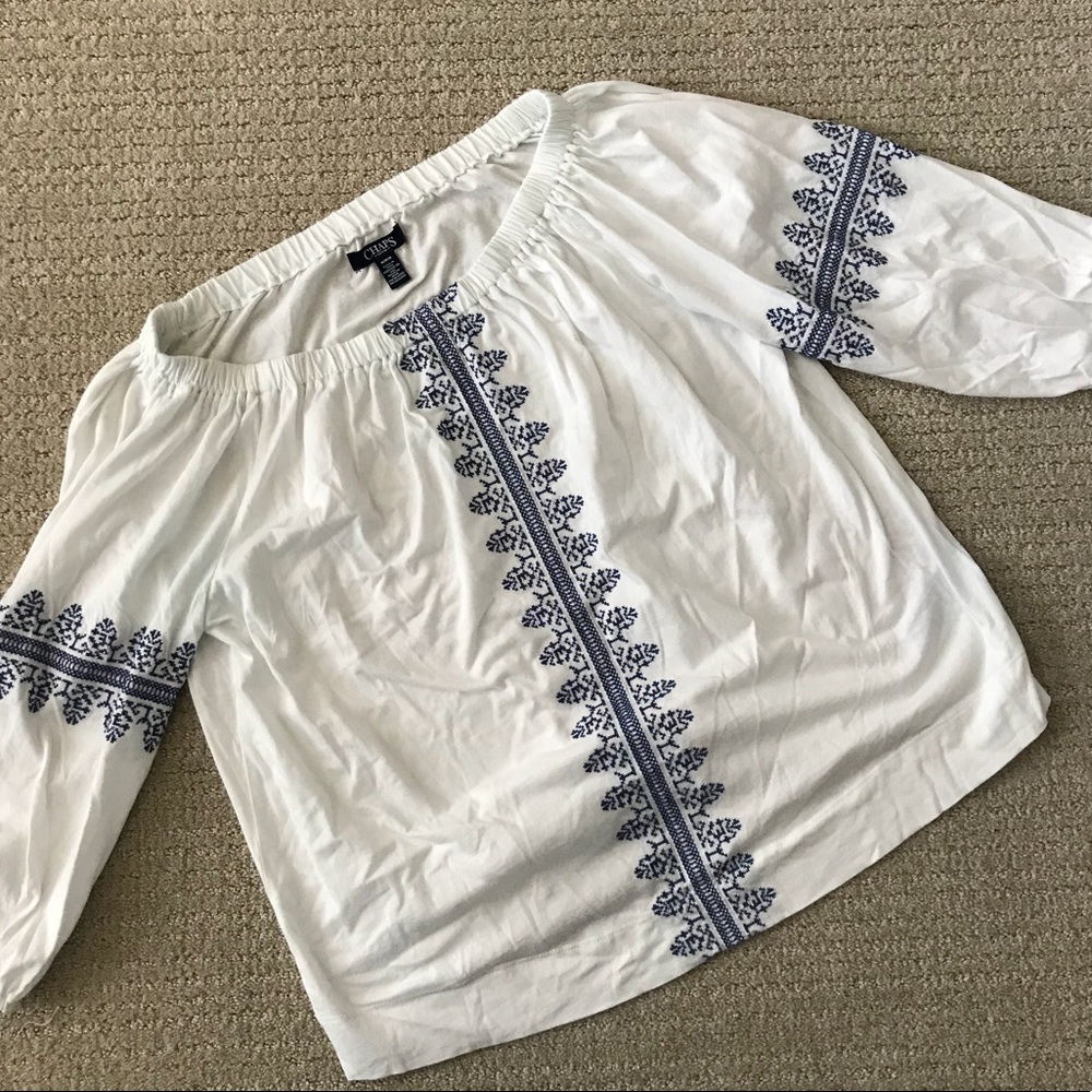 Ralph Lauren Chaps On/Off Shoulder Boho Top